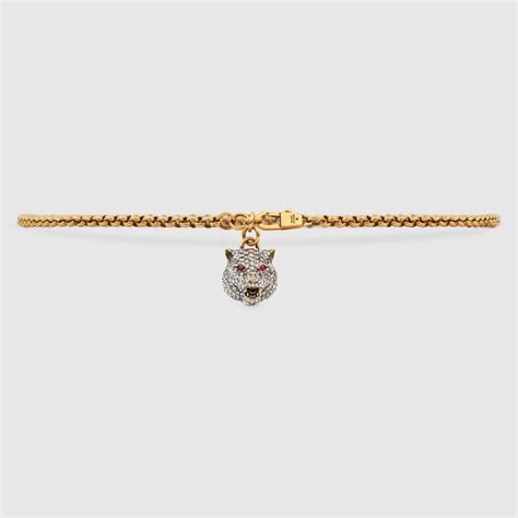 gucci chain belt with crystal feline|Gucci chain belt.